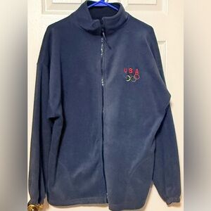 Vintage USA Olympic Rings Fleece Pullover Jacket XL Made in USA